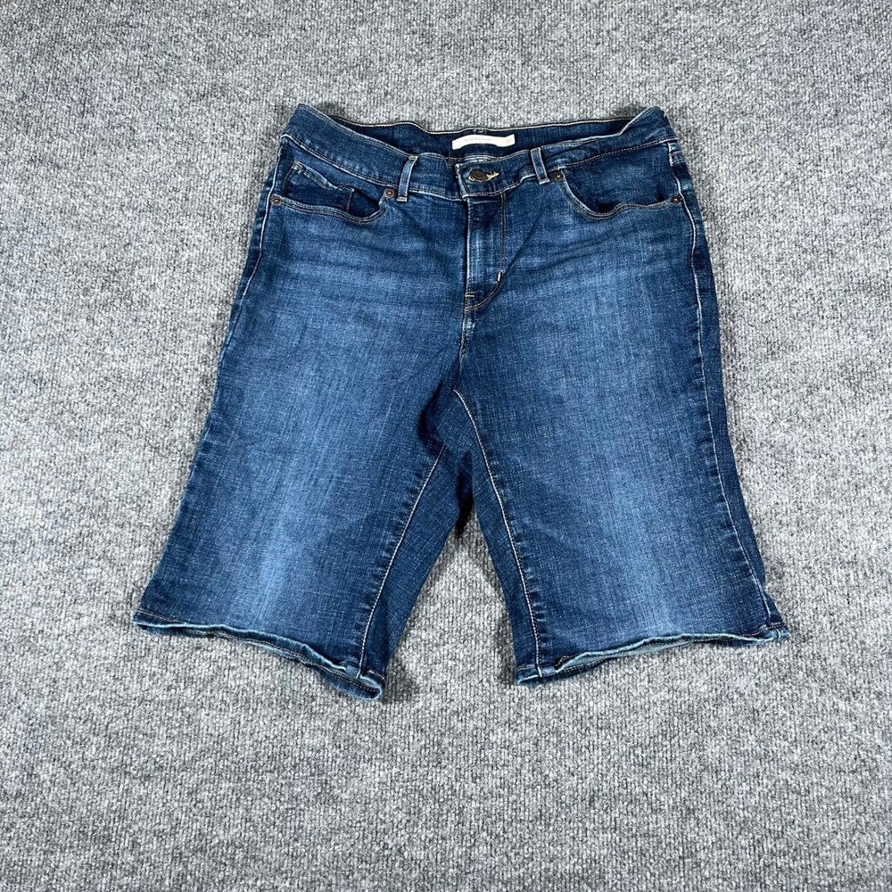 Levi's Bermuda Shorts Womens Size 30 Blue Denim Medium Wash Stretch Casual